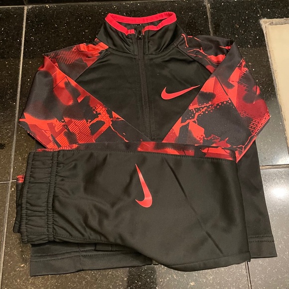 red nike sweatsuit toddler